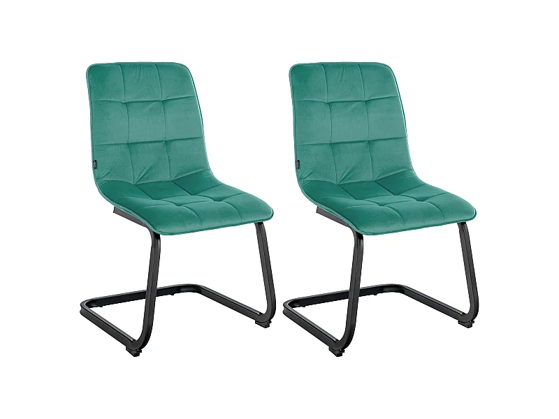 Lot de 2  chaises oscillantes - Velours - Vert - Vermont