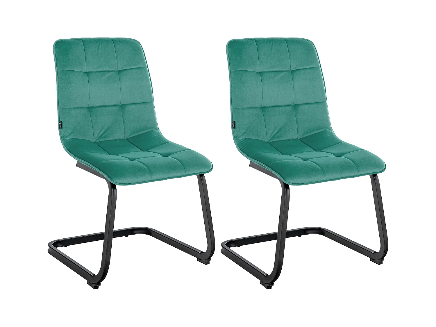 Lot de 2  chaises oscillantes - Velours - Vert - Vermont