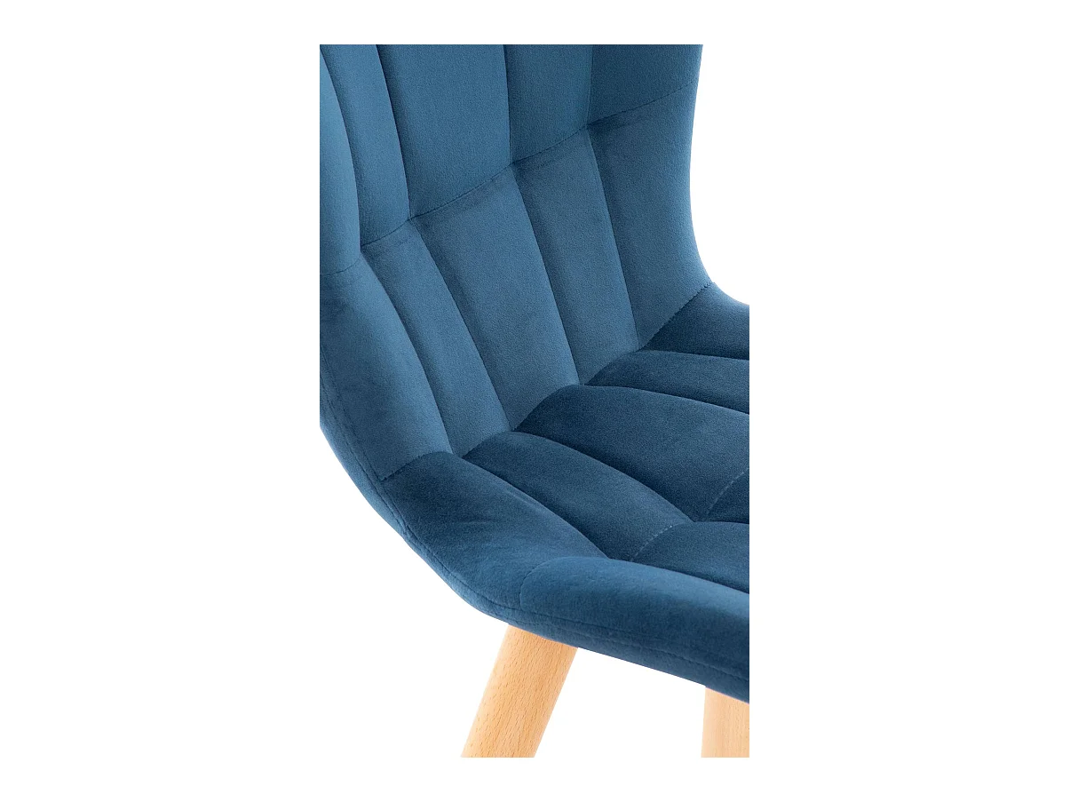 Lot de 2  chaise salle à manger - Velours - Bleu - Elda
