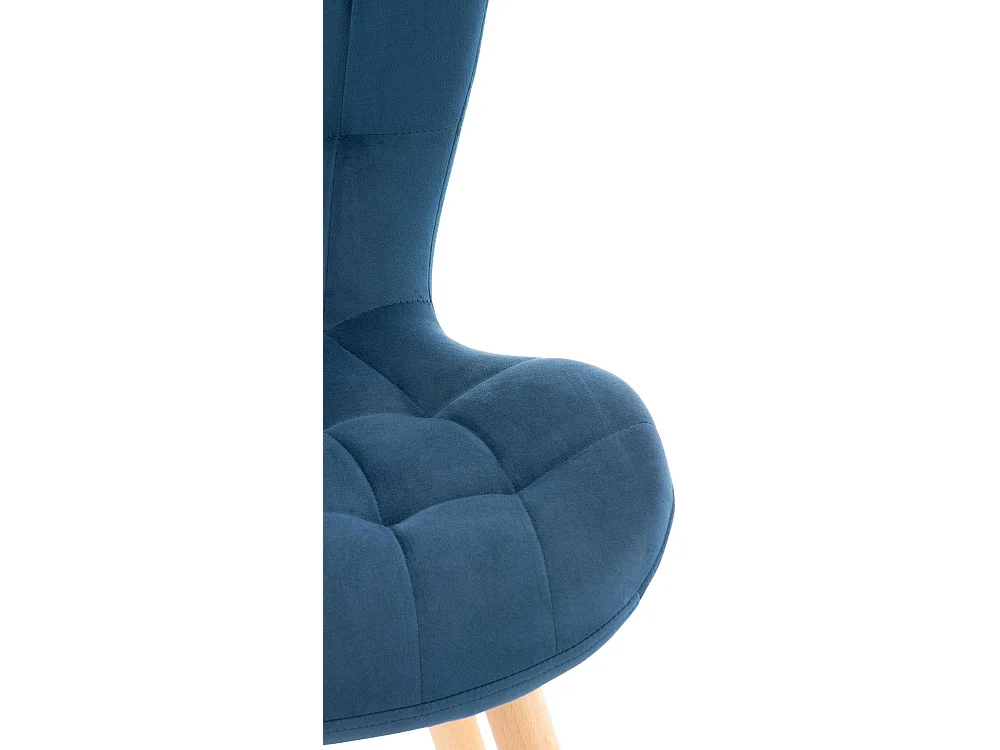 Lot de 2  chaise salle à manger - Velours - Bleu - Elda