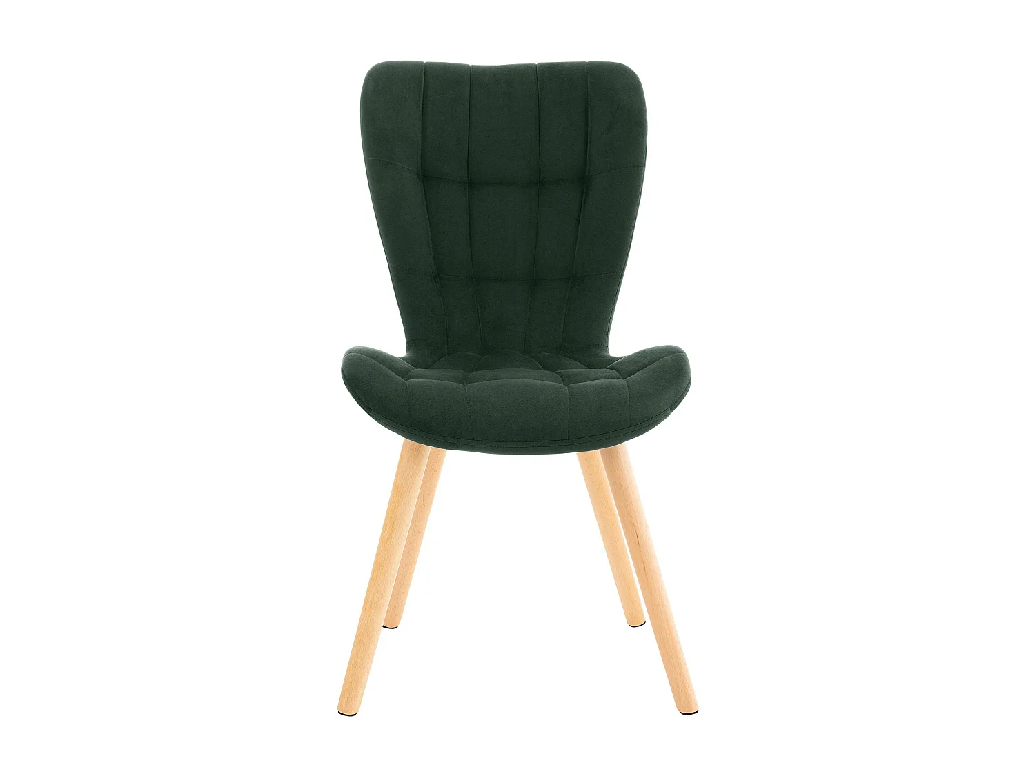Lot de 2  chaise salle à manger - Velours - Vert - Elda