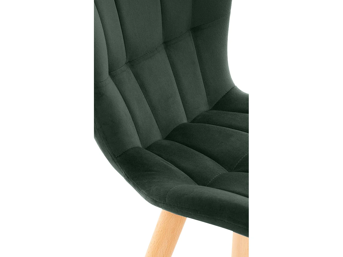 Lot de 2  chaise salle à manger - Velours - Vert - Elda