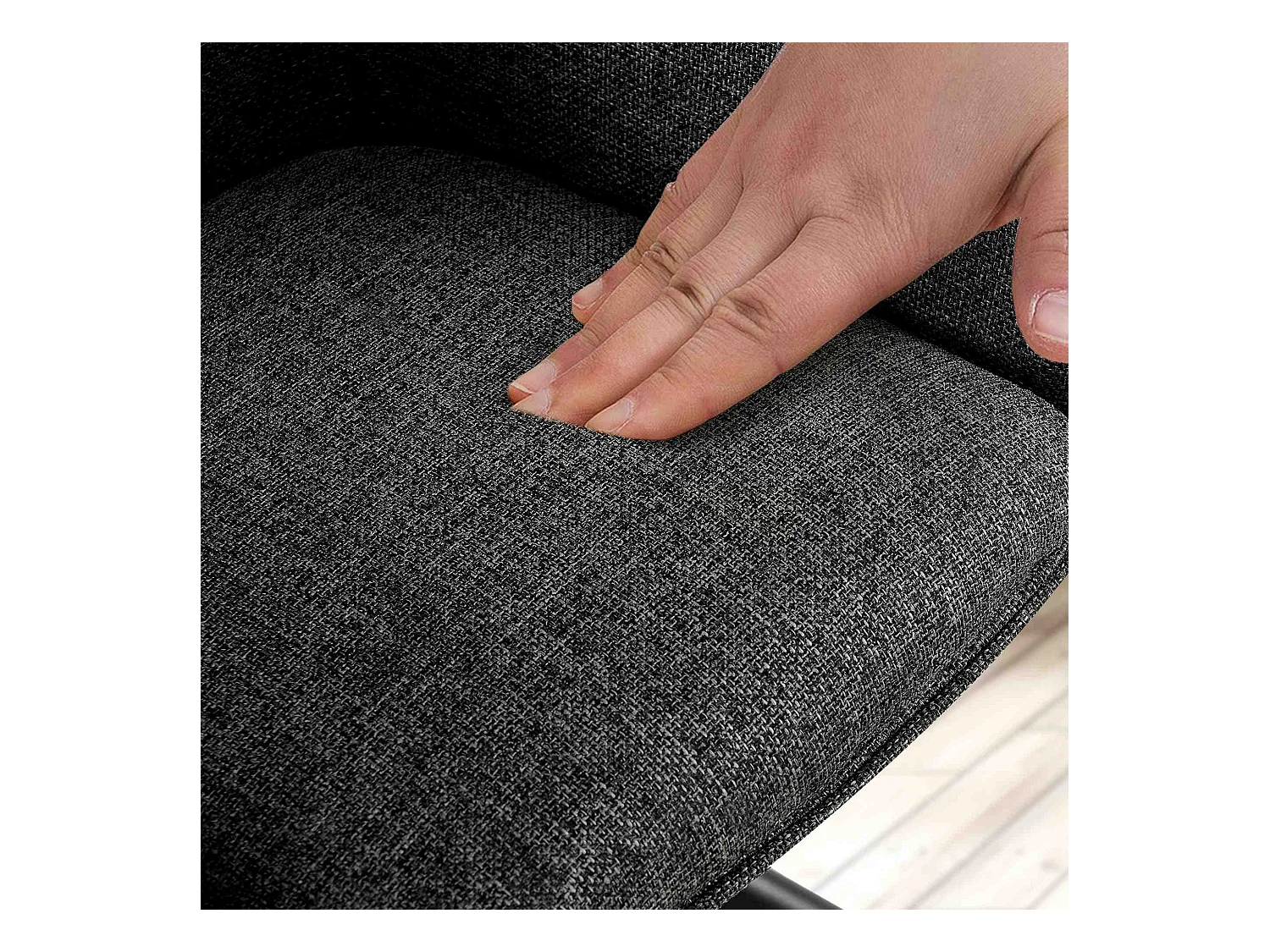 chaises avec accoudoirs - Tissu - Gris foncé - Tipton