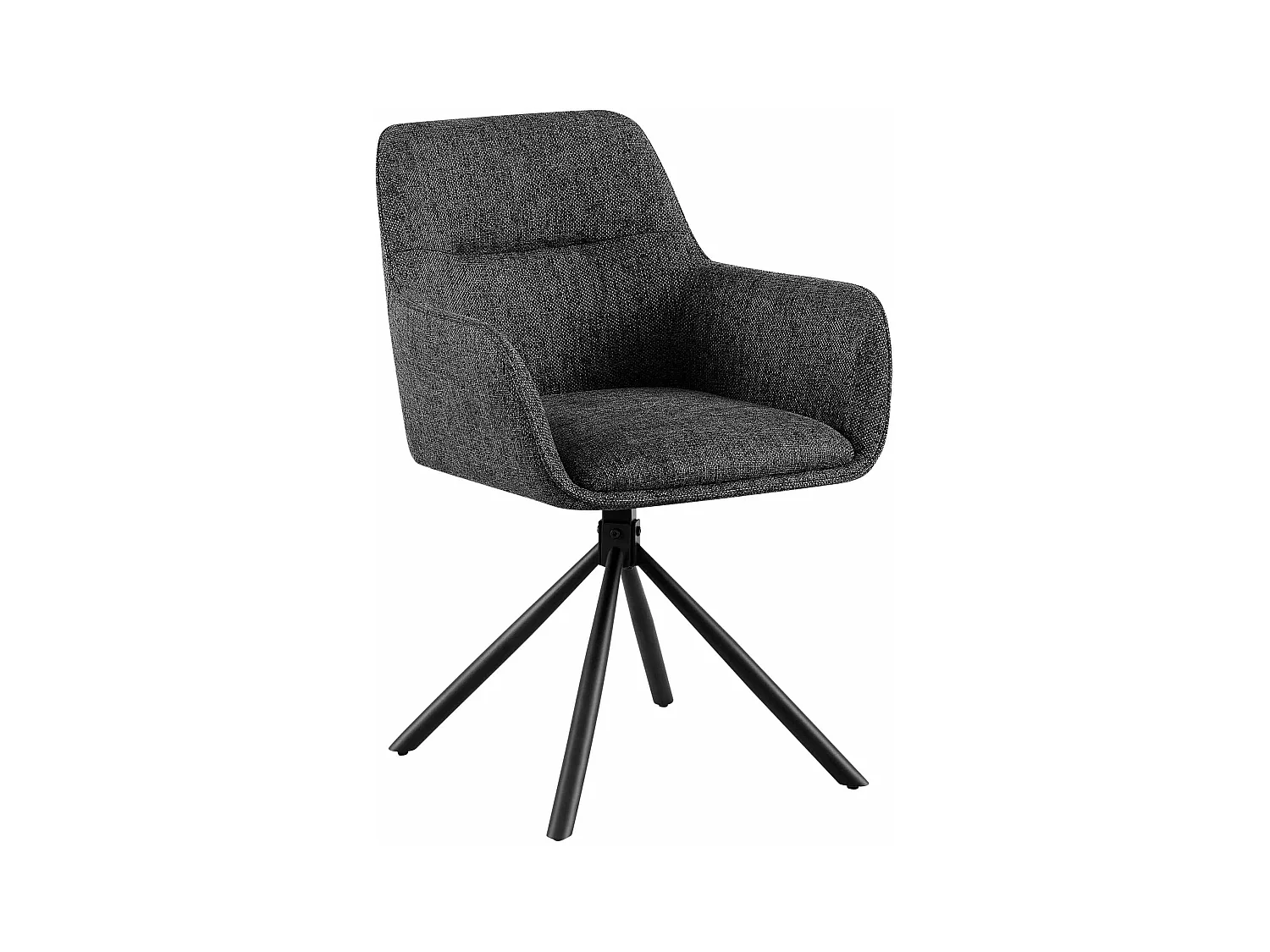 chaises avec accoudoirs - Tissu - Gris foncé - Tipton