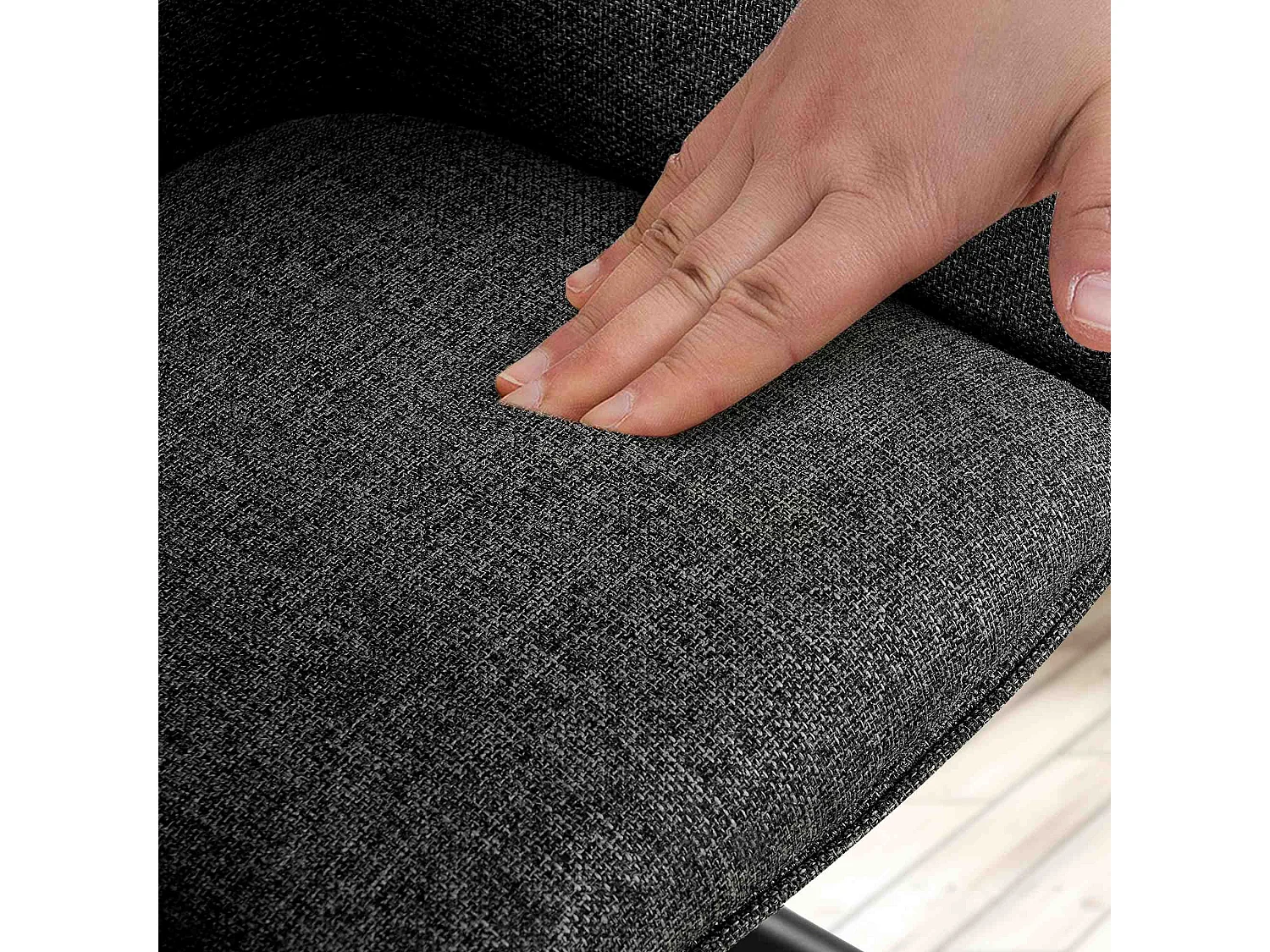 chaises avec accoudoirs - Tissu - Gris foncé - Tipton