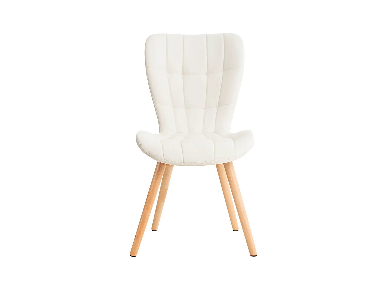 Lot de 2  chaise salle à manger - Similicuir - Blanc - Elda