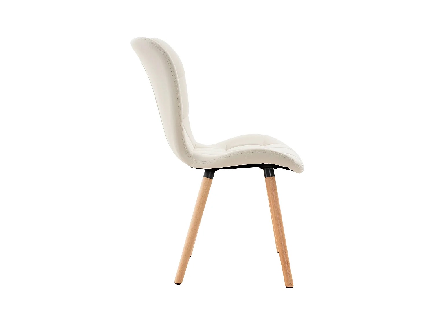 Lot de 2  chaise salle à manger - Similicuir - Blanc - Elda