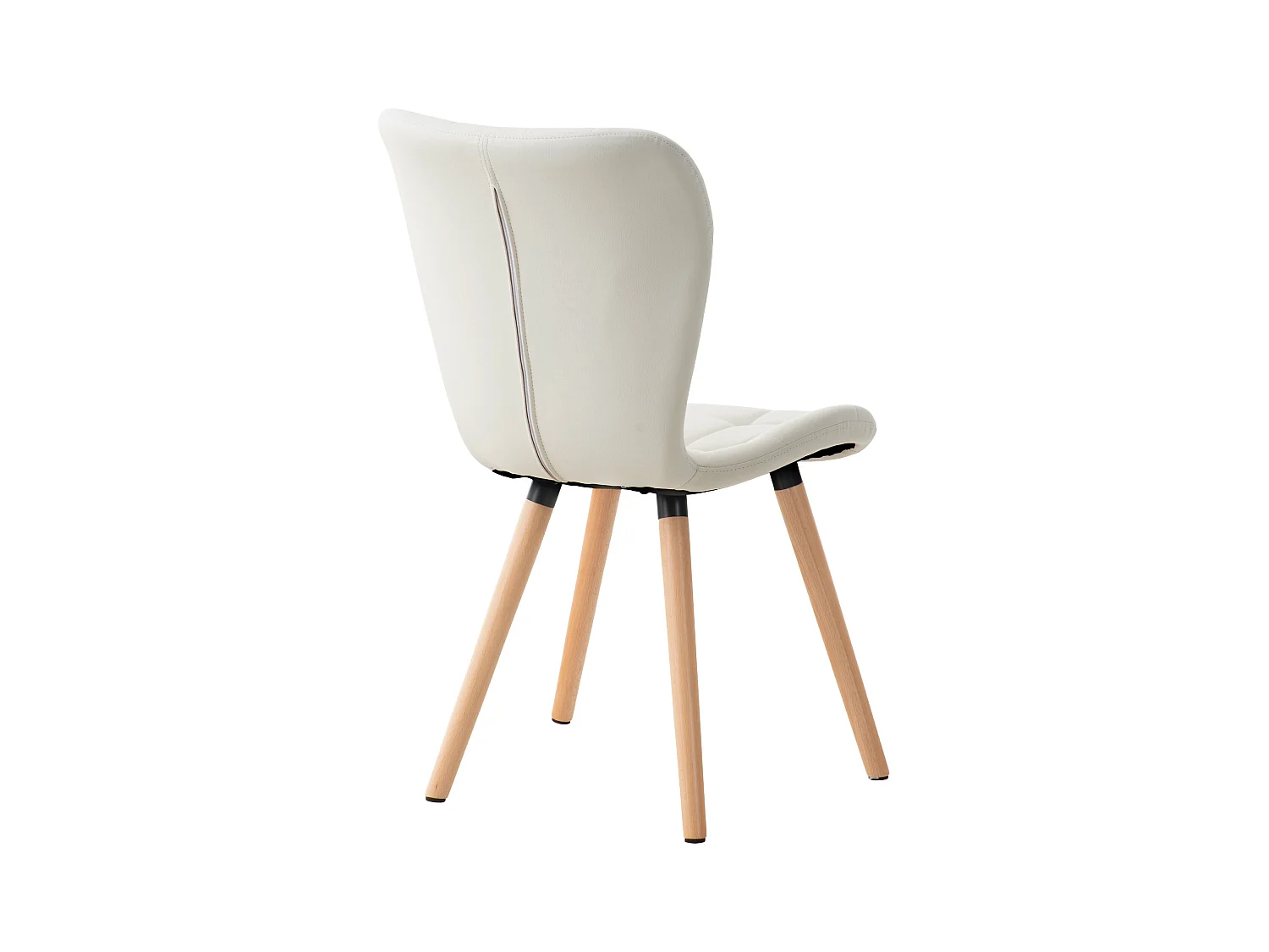 Lot de 2  chaise salle à manger - Similicuir - Blanc - Elda