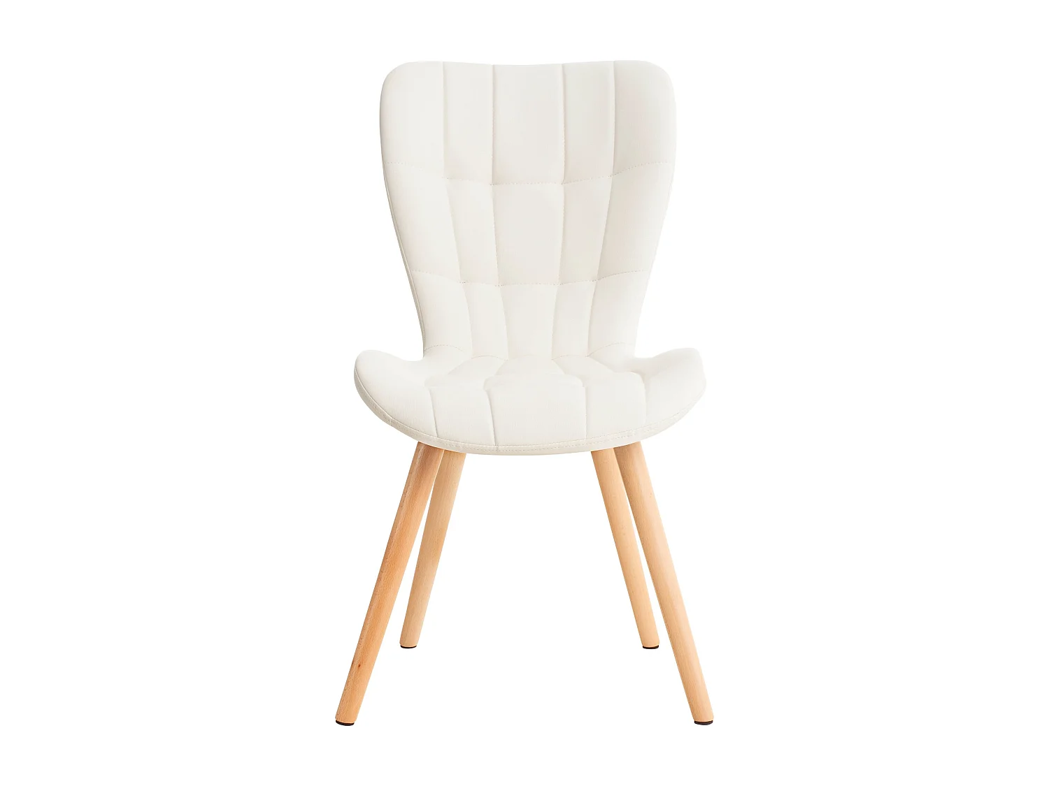 Lot de 2  chaise salle à manger - Similicuir - Blanc - Elda