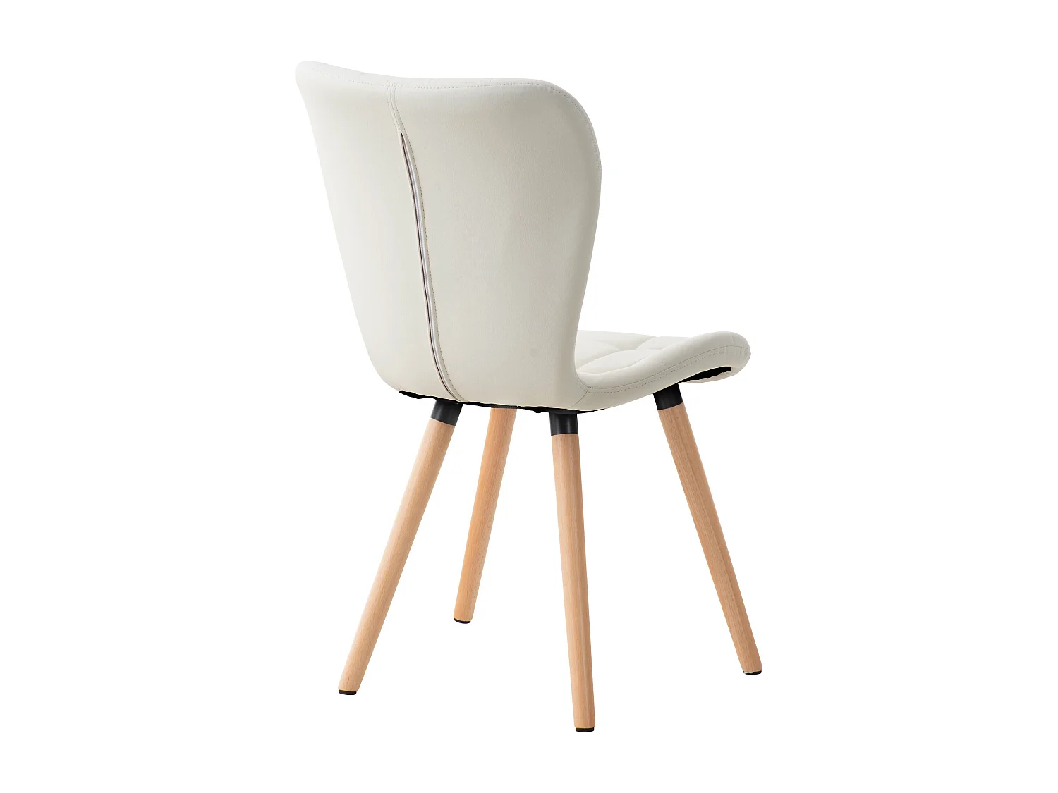 Lot de 2  chaise salle à manger - Similicuir - Blanc - Elda