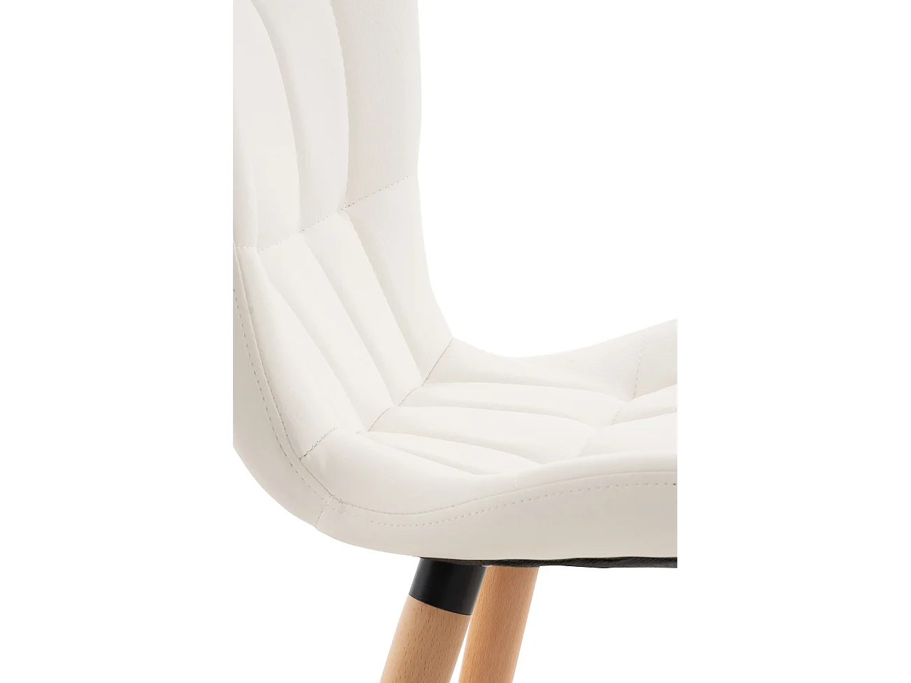 Lot de 2  chaise salle à manger - Similicuir - Blanc - Elda