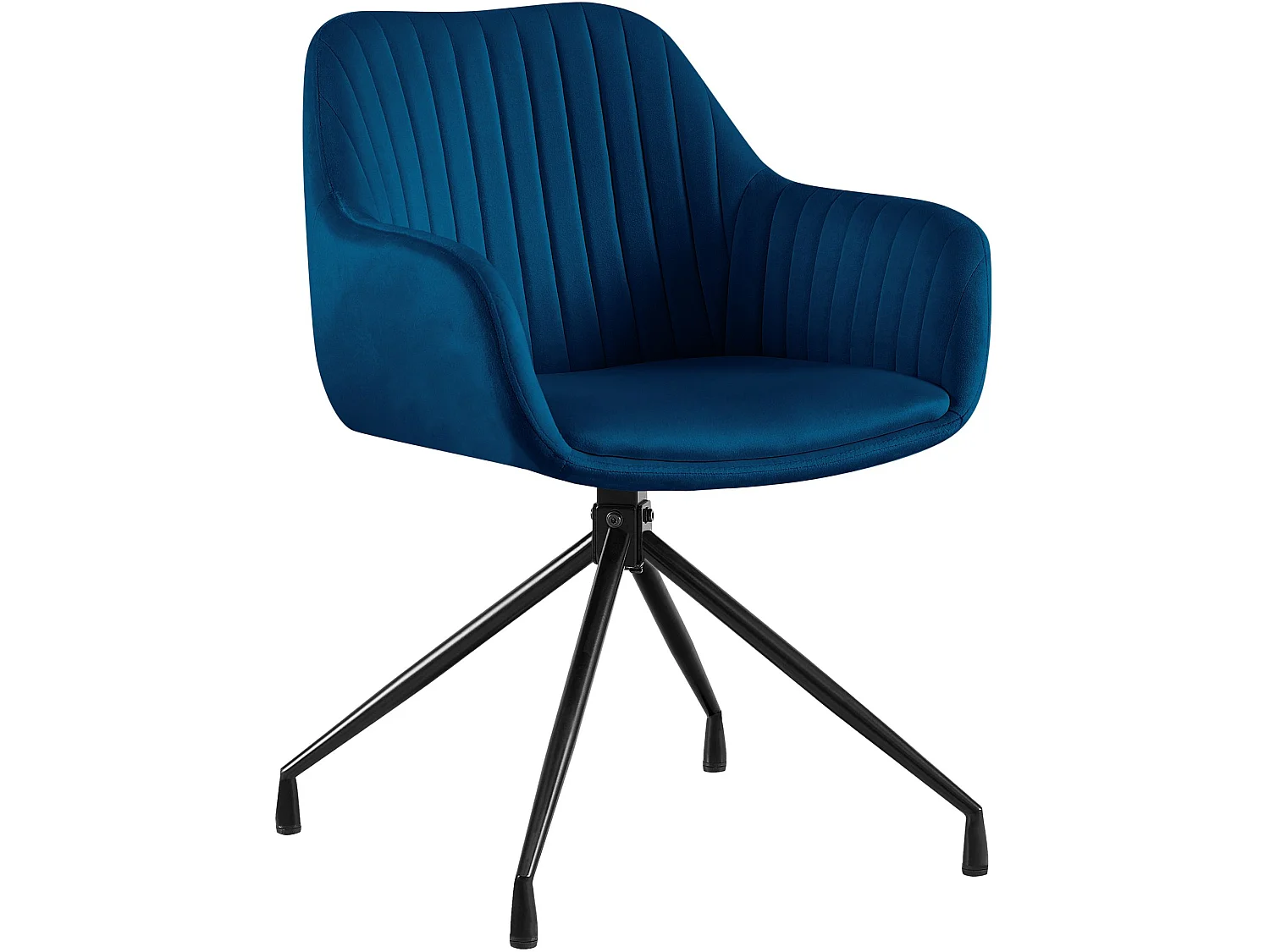 chaise salle à manger - Velours - Bleu foncé - Welby