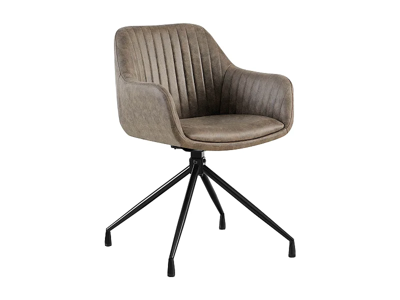 chaise salle à manger - Similicuir vintage - Gris - Welby