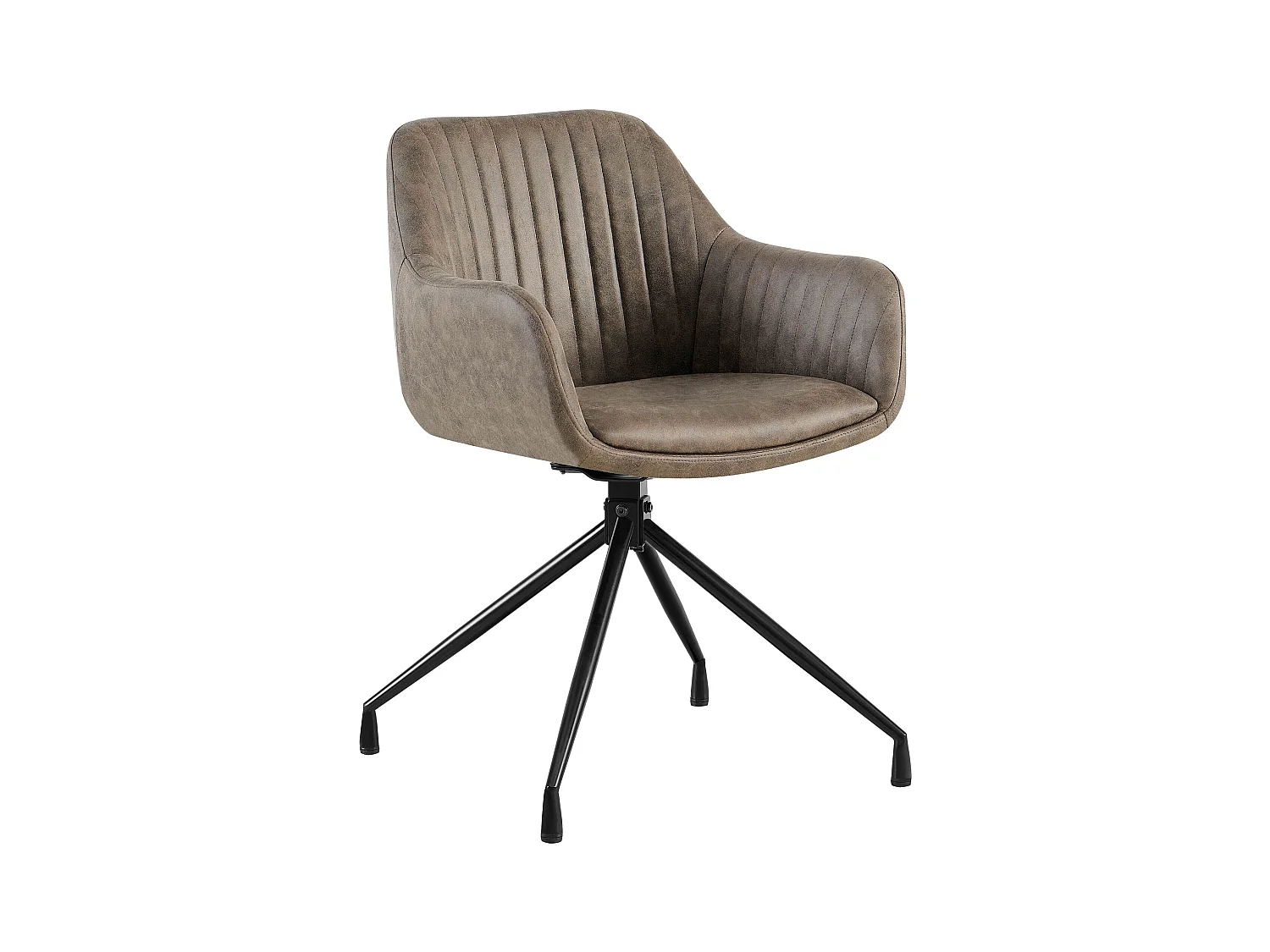chaise salle à manger - Similicuir vintage - Gris - Welby