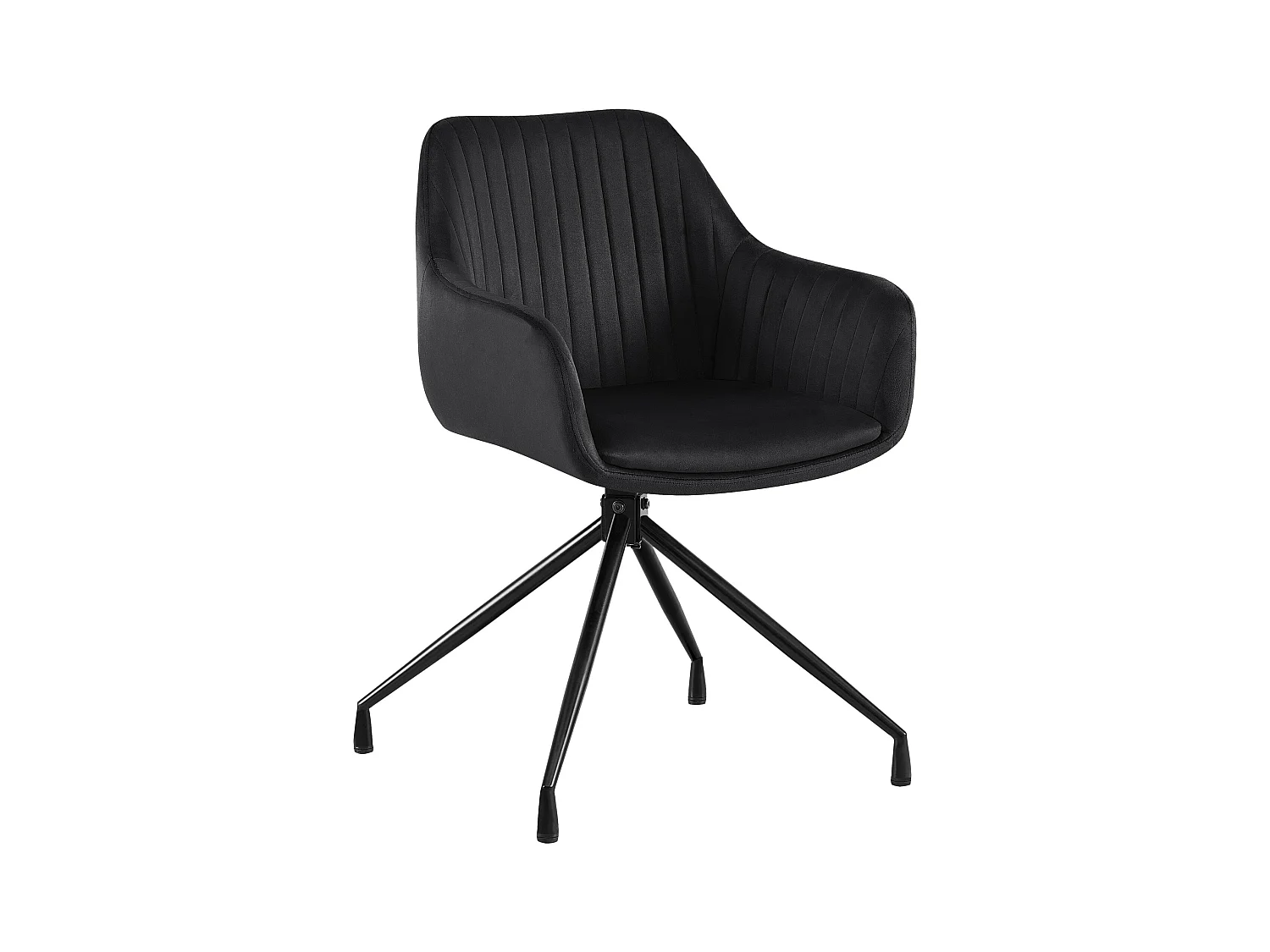 chaise salle à manger - Velours - Noir - Welby