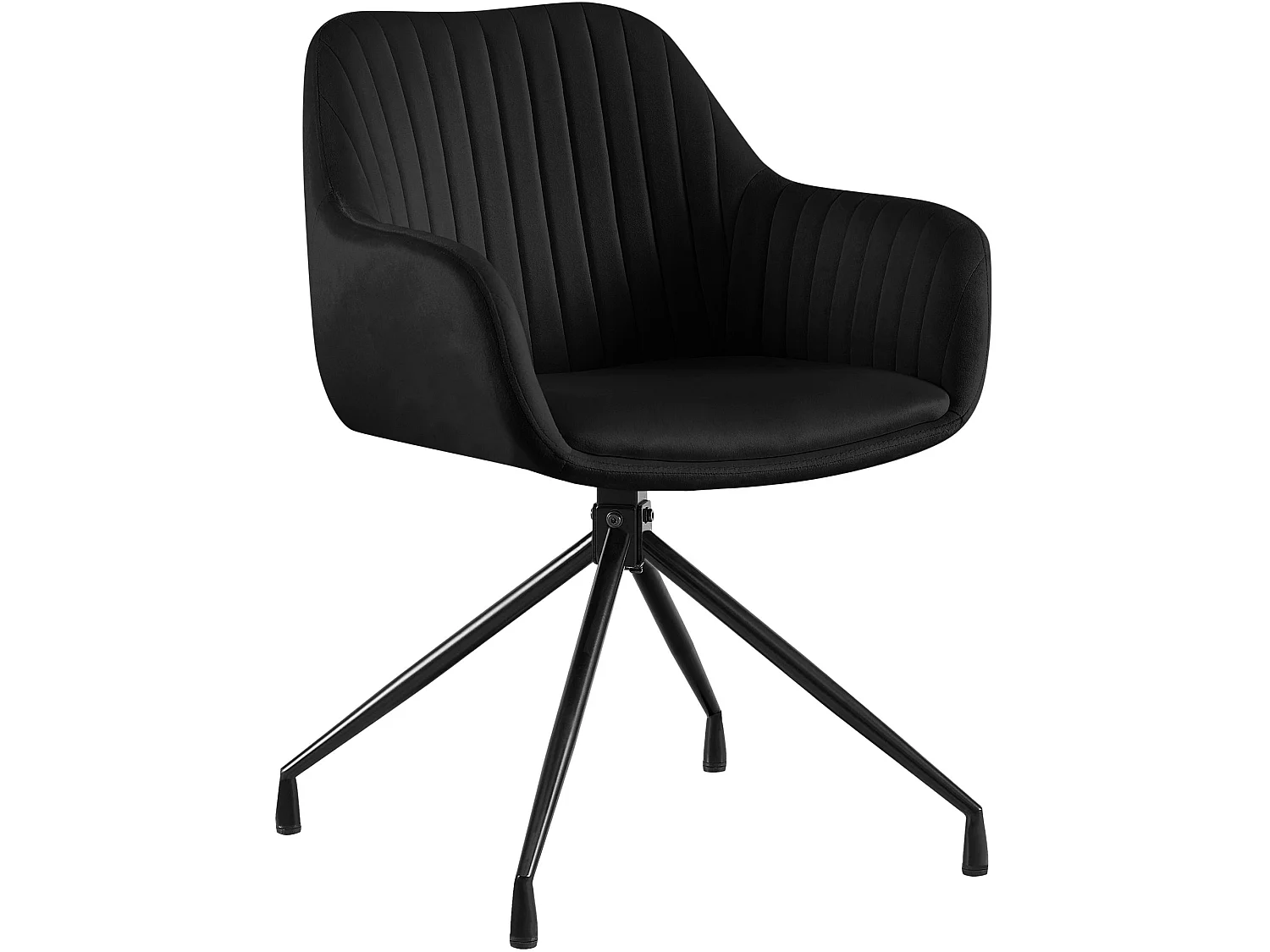 chaise salle à manger - Velours - Noir - Welby