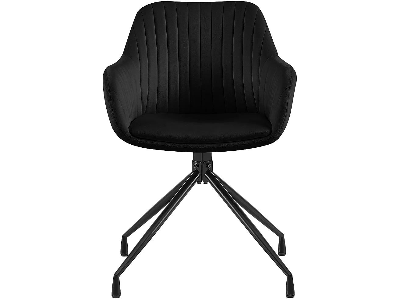 chaise salle à manger - Velours - Noir - Welby