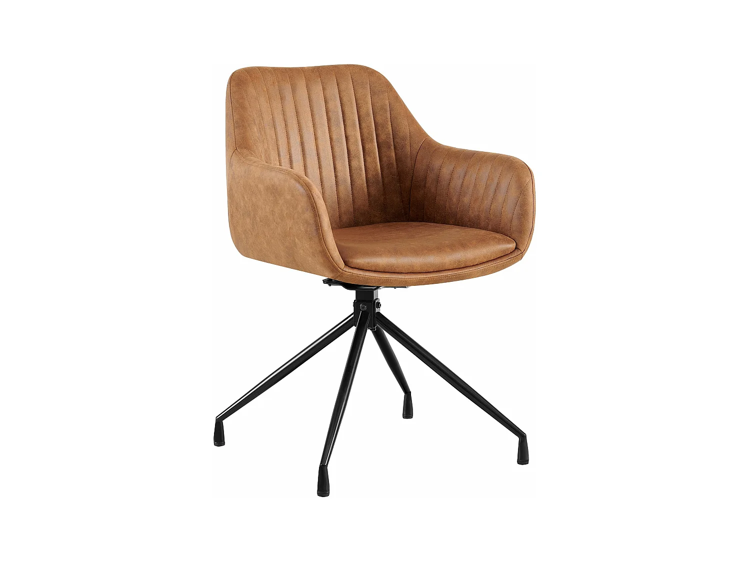 chaise salle à manger - Similicuir vintage - Marron clair - Welby