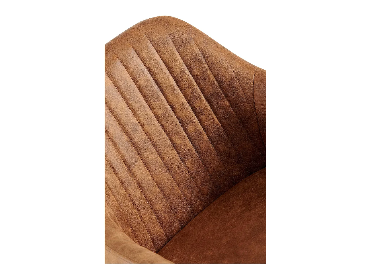 chaise salle à manger - Similicuir vintage - Marron clair - Welby