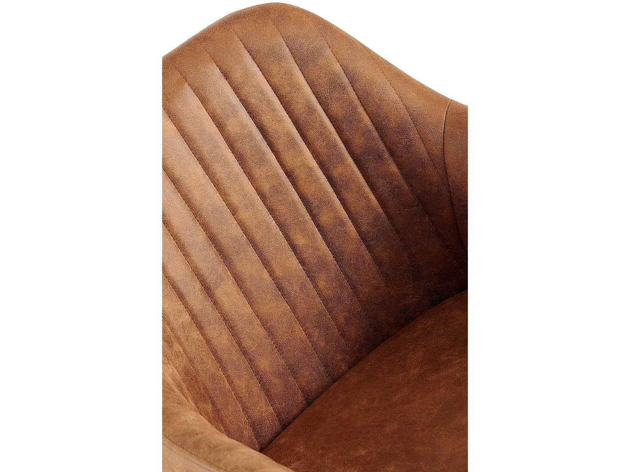 chaise salle à manger - Similicuir vintage - Marron clair - Welby