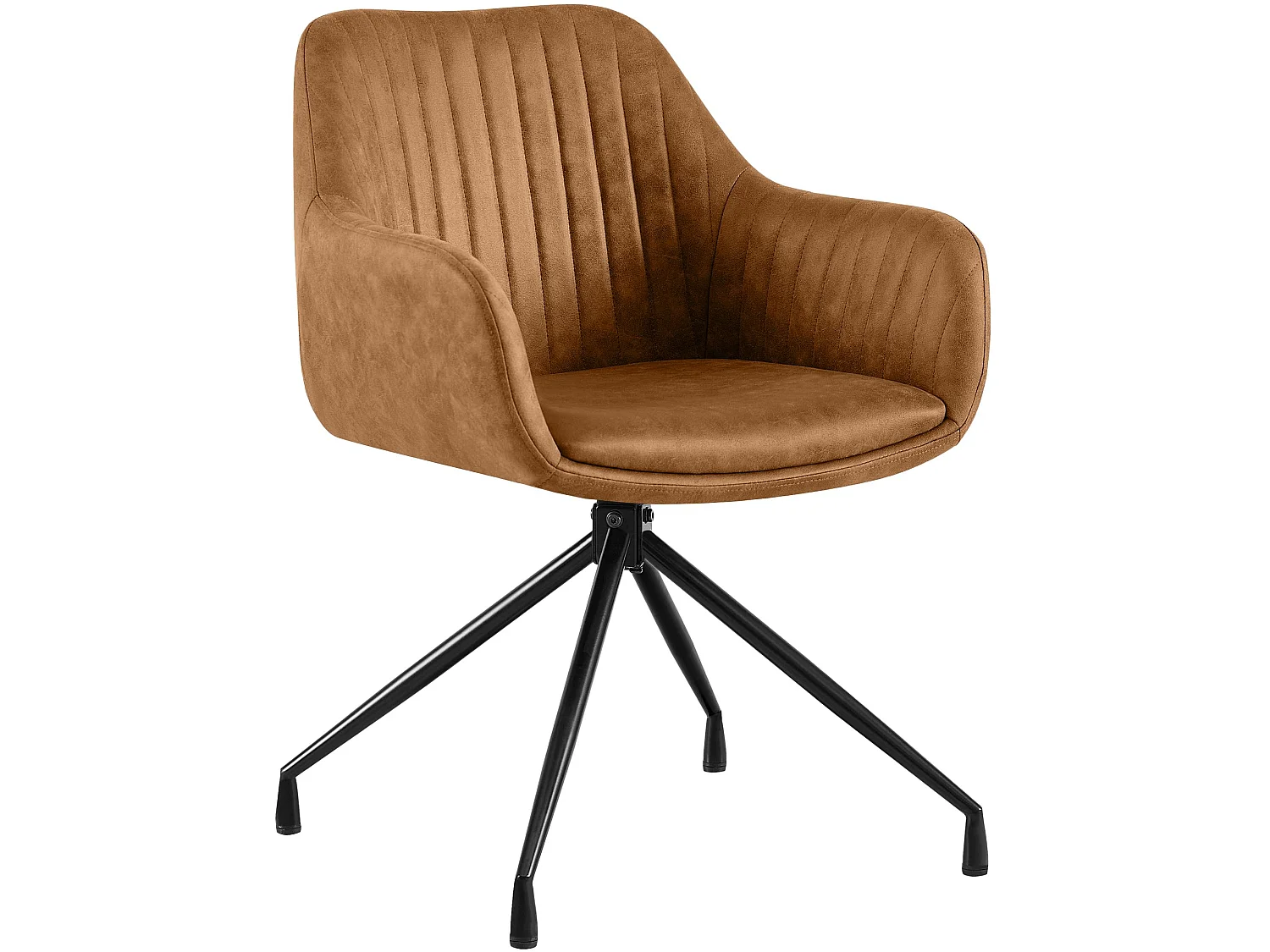 chaise salle à manger - Similicuir vintage - Marron clair - Welby