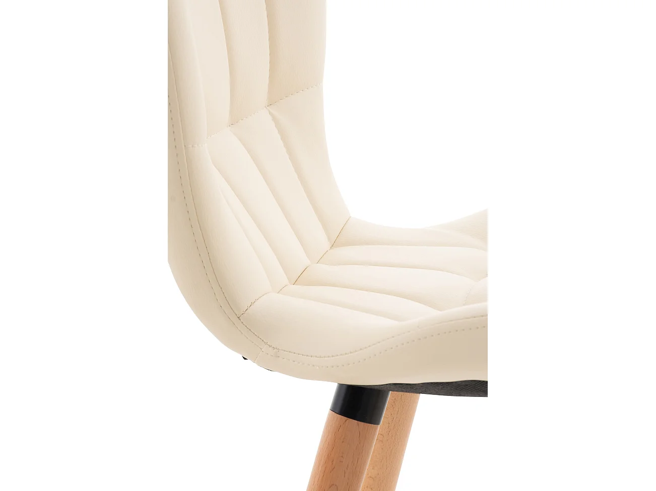 Lot de 2  chaise salle à manger - Similicuir - Crème - Elda