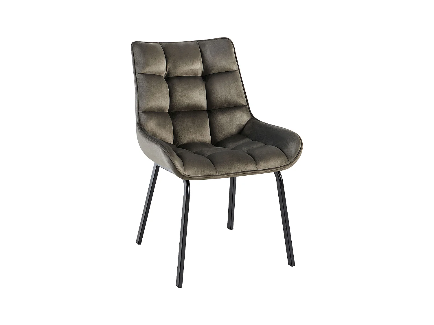 chaise salle à manger - Velours - Anthracite - Saranda