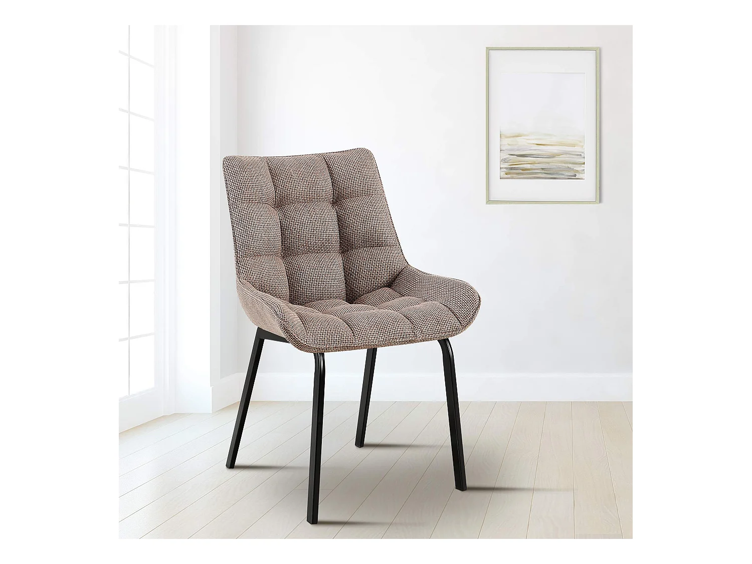 chaise salle à manger - Tissu - Marron terre - Saranda