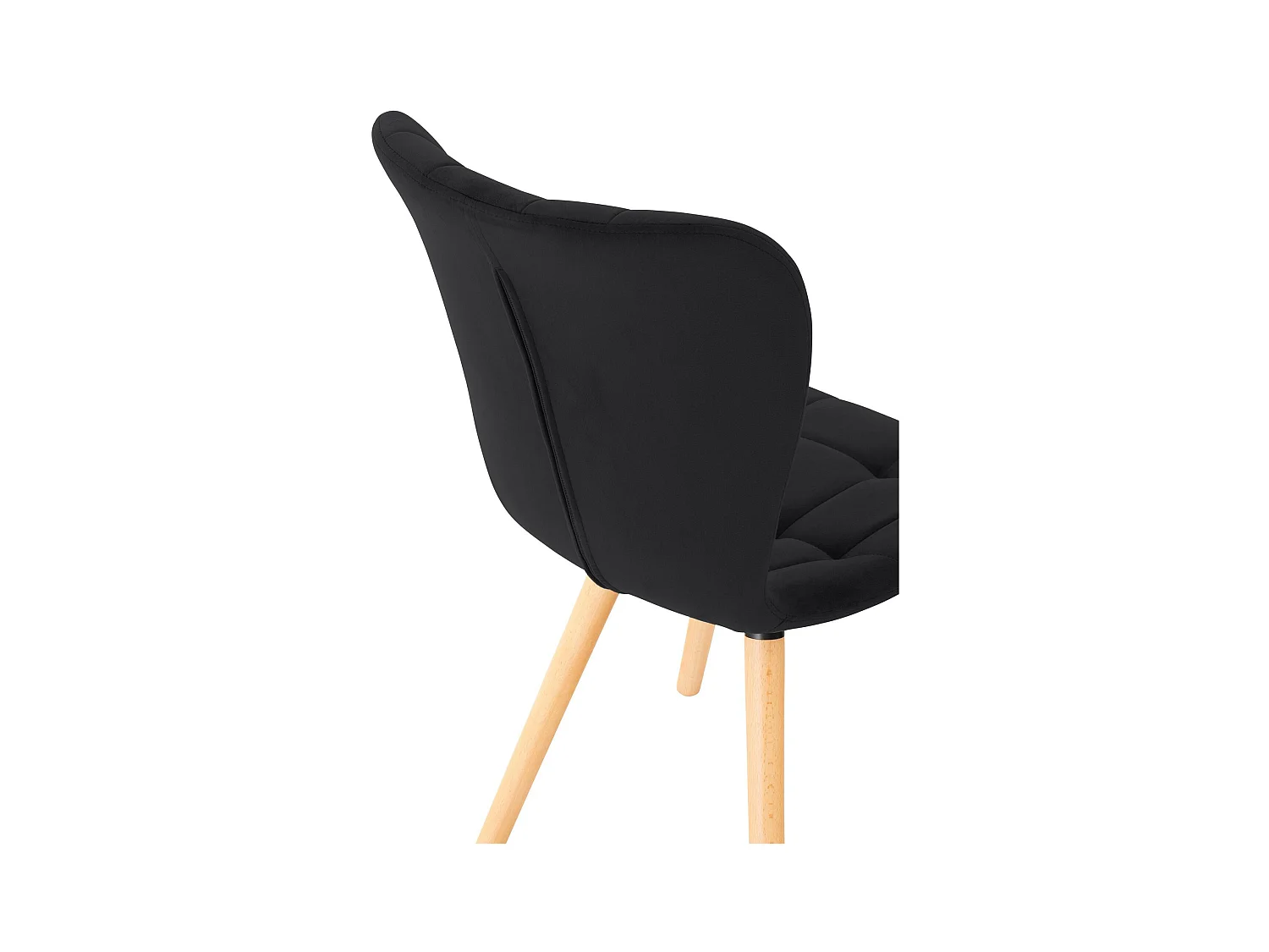 Lot de 2  chaise salle à manger - Velours - Noir - Elda