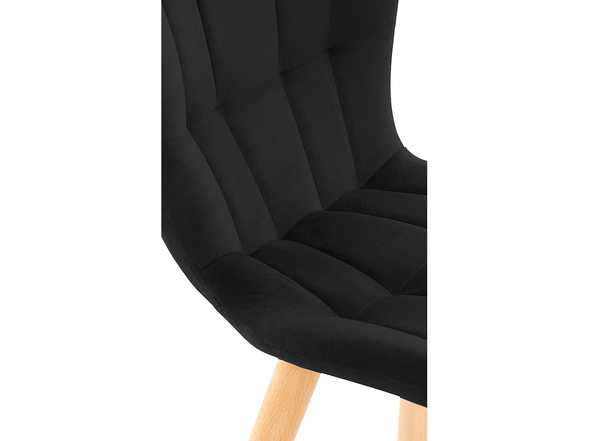 Lot de 2  chaise salle à manger - Velours - Noir - Elda