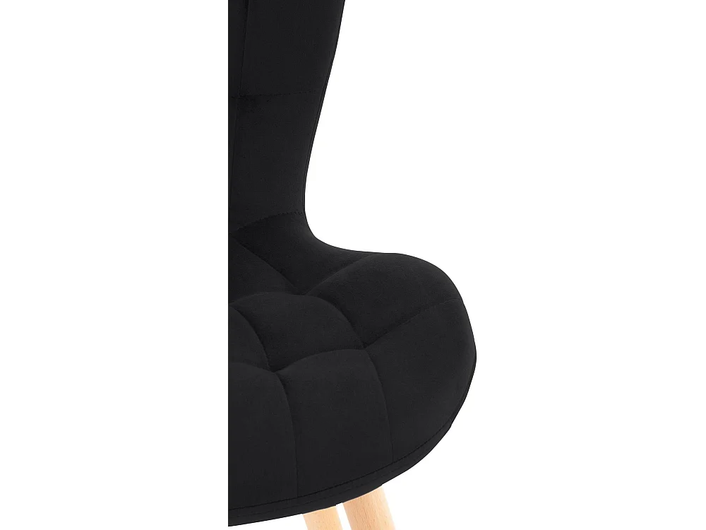 Lot de 2  chaise salle à manger - Velours - Noir - Elda