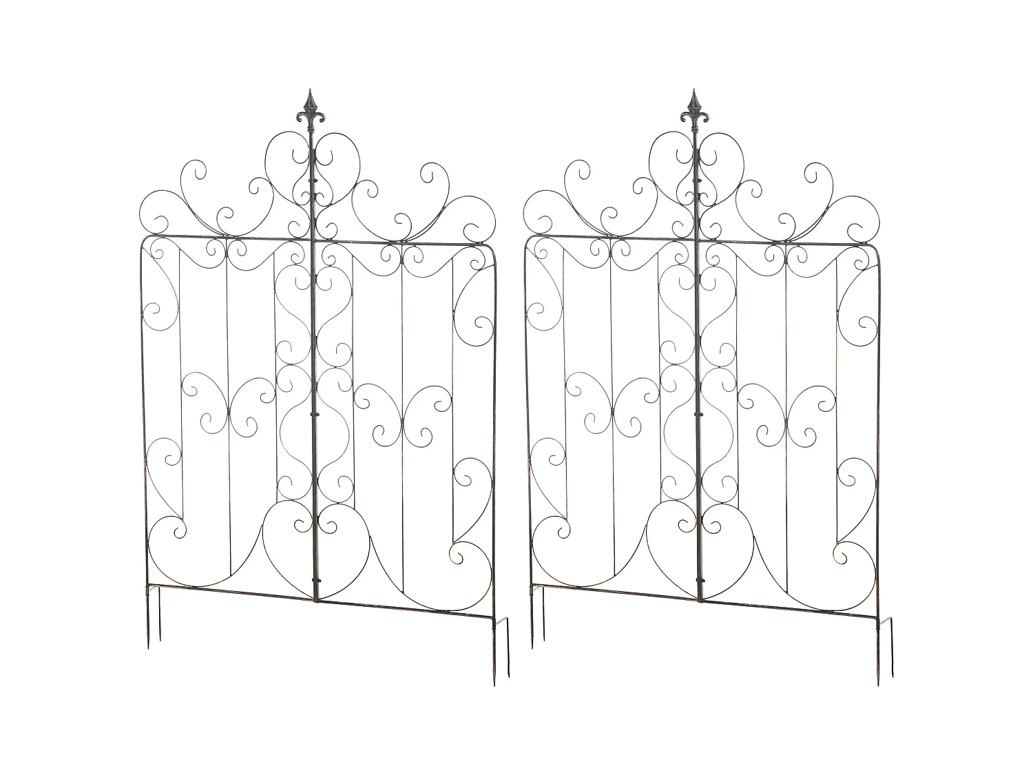 Lot de 2  Treillis - Métal - Bronze - Mandevilla