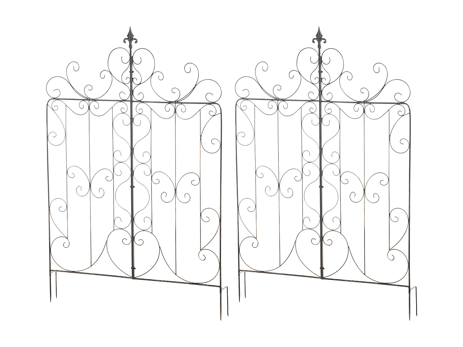 Lot de 2  Treillis - Métal - Bronze - Mandevilla