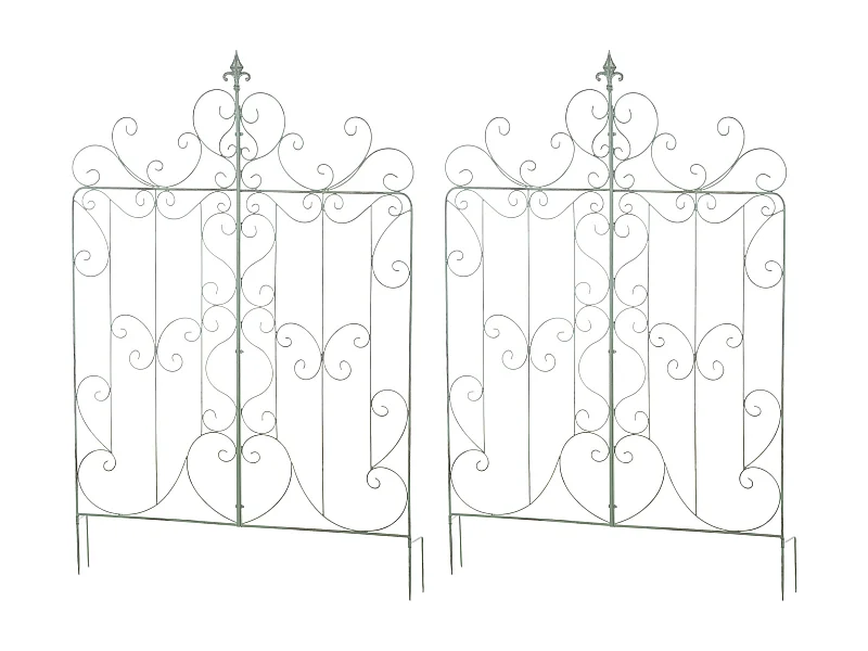 Lot de 2  Treillis - Métal - Vert antique - Mandevilla