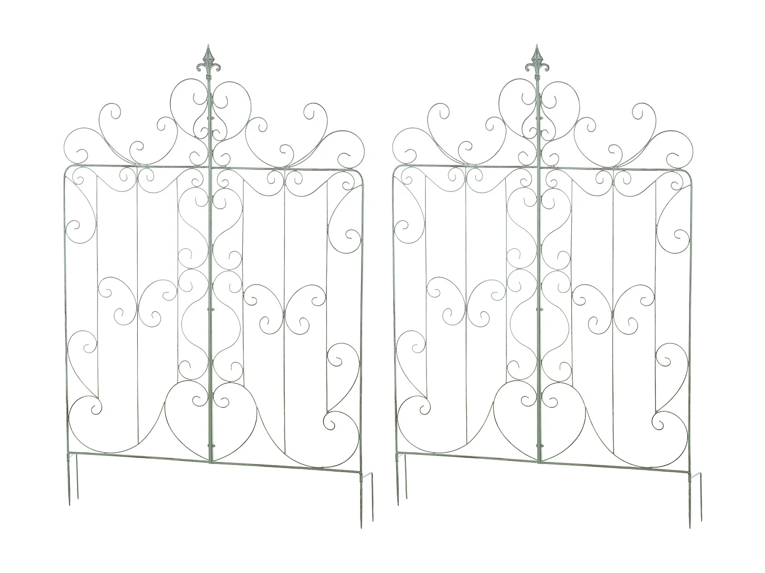 Lot de 2  Treillis - Métal - Vert antique - Mandevilla