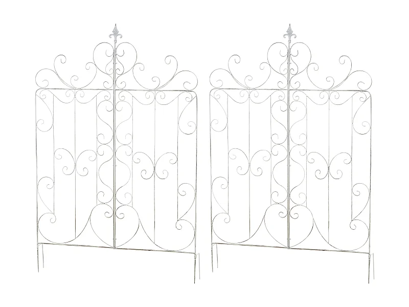 Lot de 2  Treillis - Métal - Blanc antique - Mandevilla