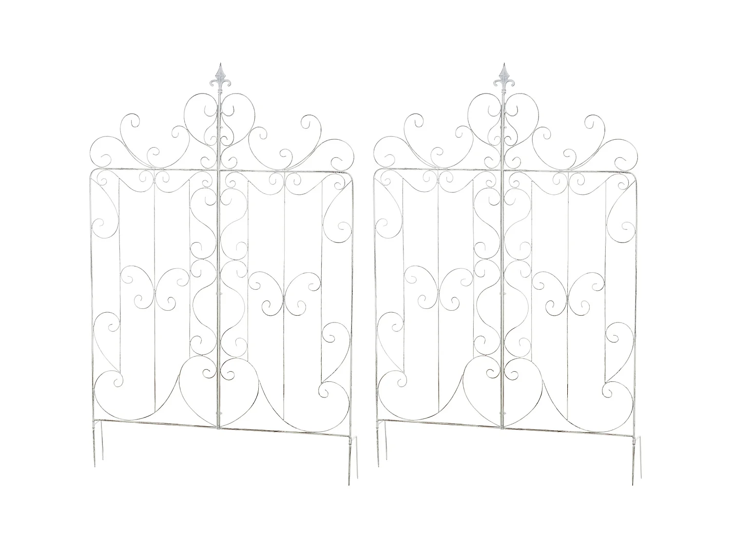 Lot de 2  Treillis - Métal - Blanc antique - Mandevilla