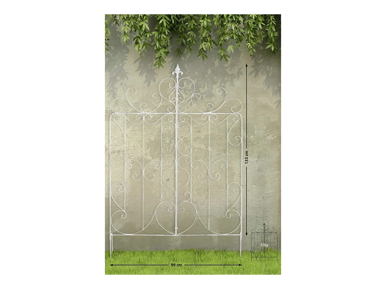 Lot de 2  Treillis - Métal - Blanc antique - Mandevilla