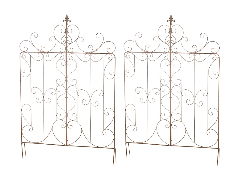 Lot de 2  Treillis - Métal - Marron antique - Mandevilla