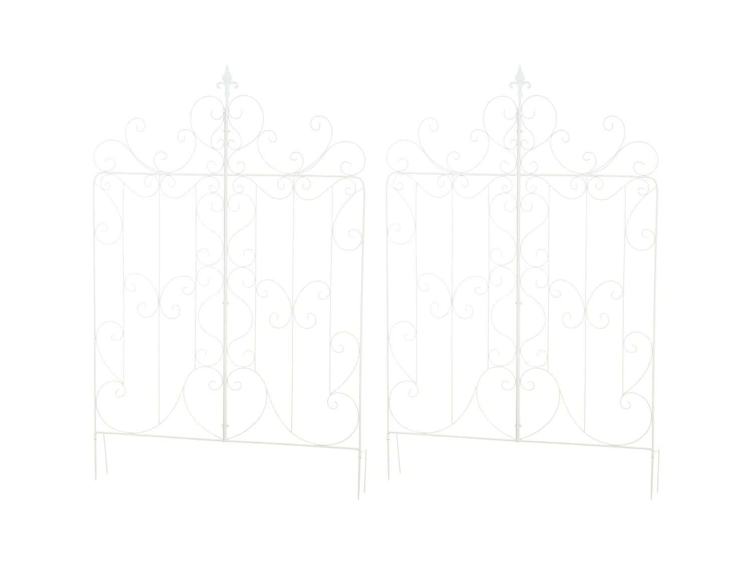 Lot de 2  Treillis - Métal - Blanc - Mandevilla