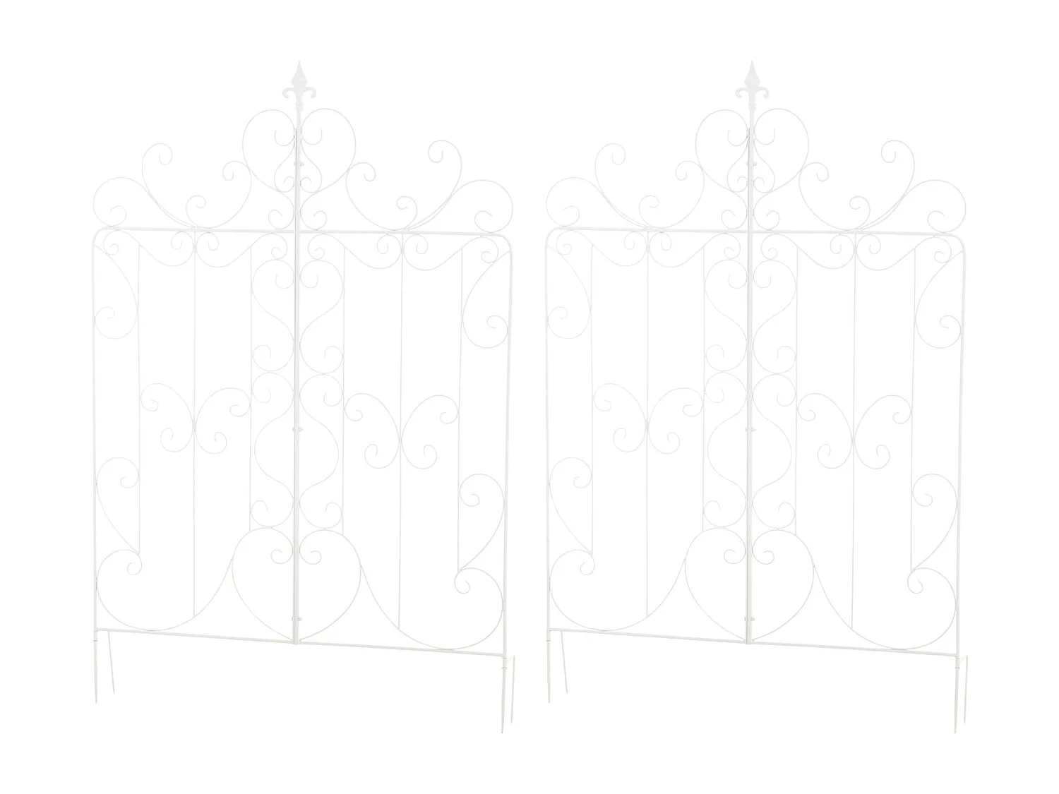 Lot de 2  Treillis - Métal - Blanc - Mandevilla