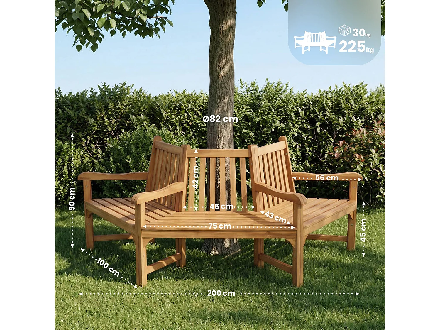 Banc de jardin - Bois - Teck - Kenna