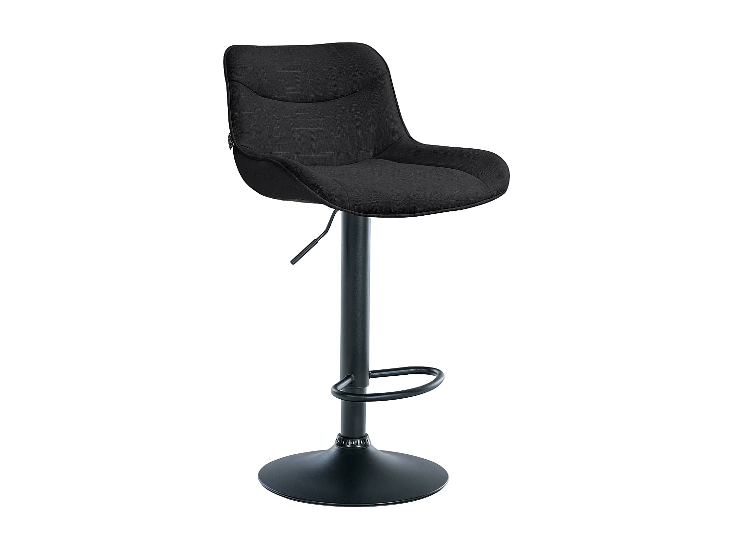 Tabouret de bar - Tissu & Noir - Noir - Vonore