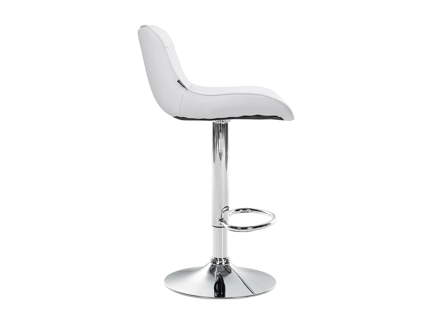 Lot de 2  Tabouret de bar - Similicuir & Chrome - Blanc - Vonore
