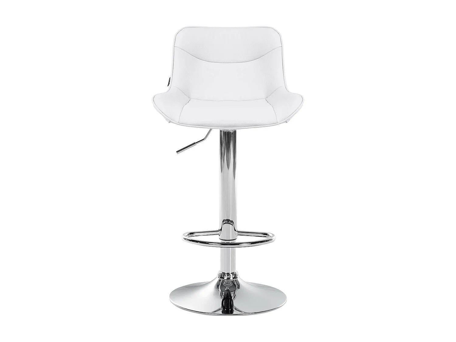 Lot de 2  Tabouret de bar - Similicuir & Chrome - Blanc - Vonore