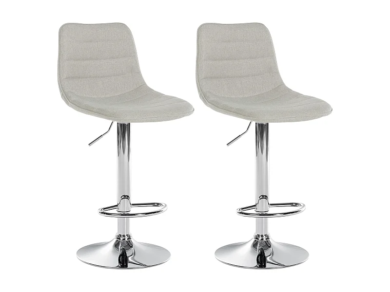 Lot de 2  Tabouret de bar - Tissu - Crème - Lex