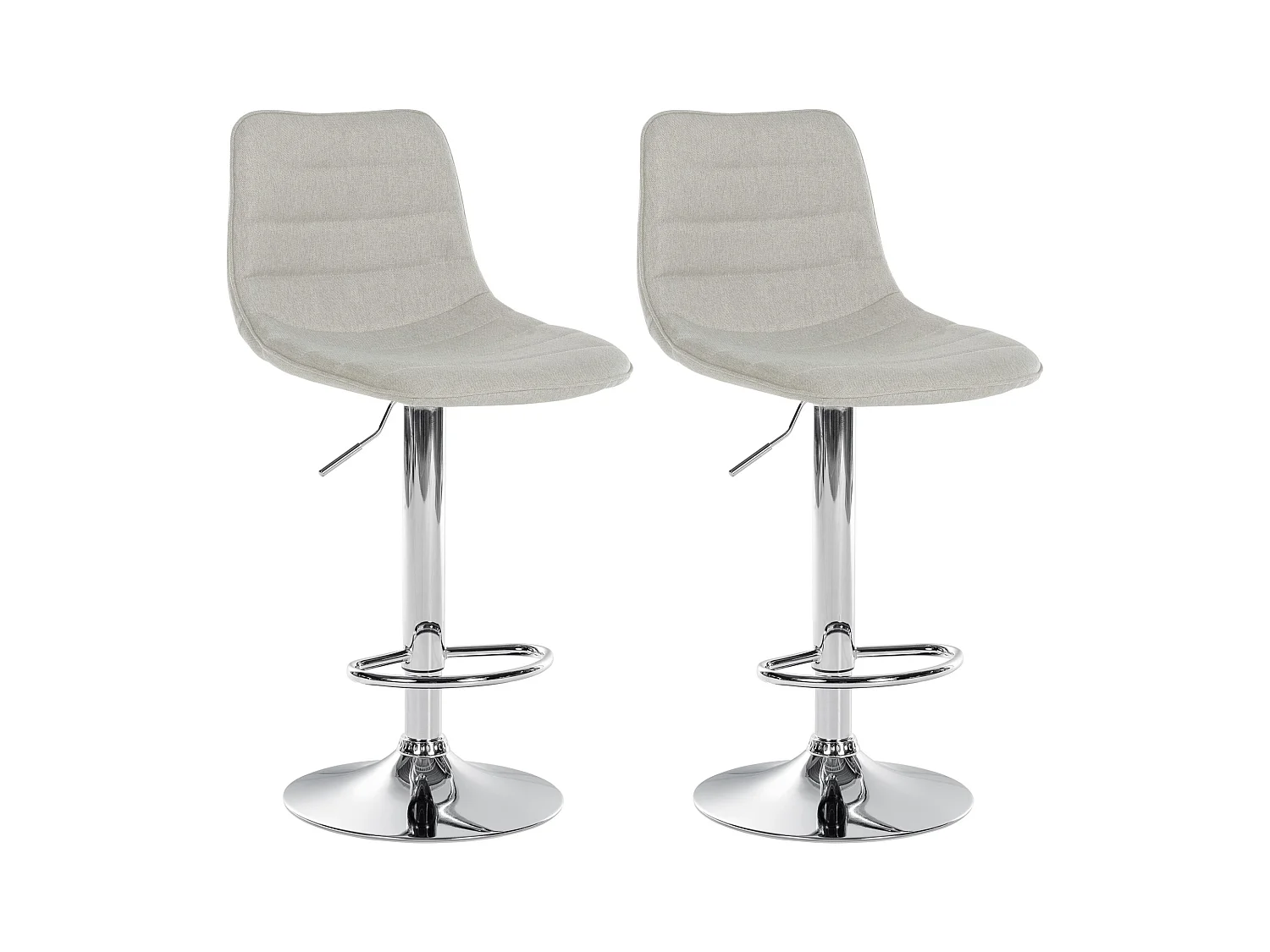 Lot de 2  Tabouret de bar - Tissu - Crème - Lex