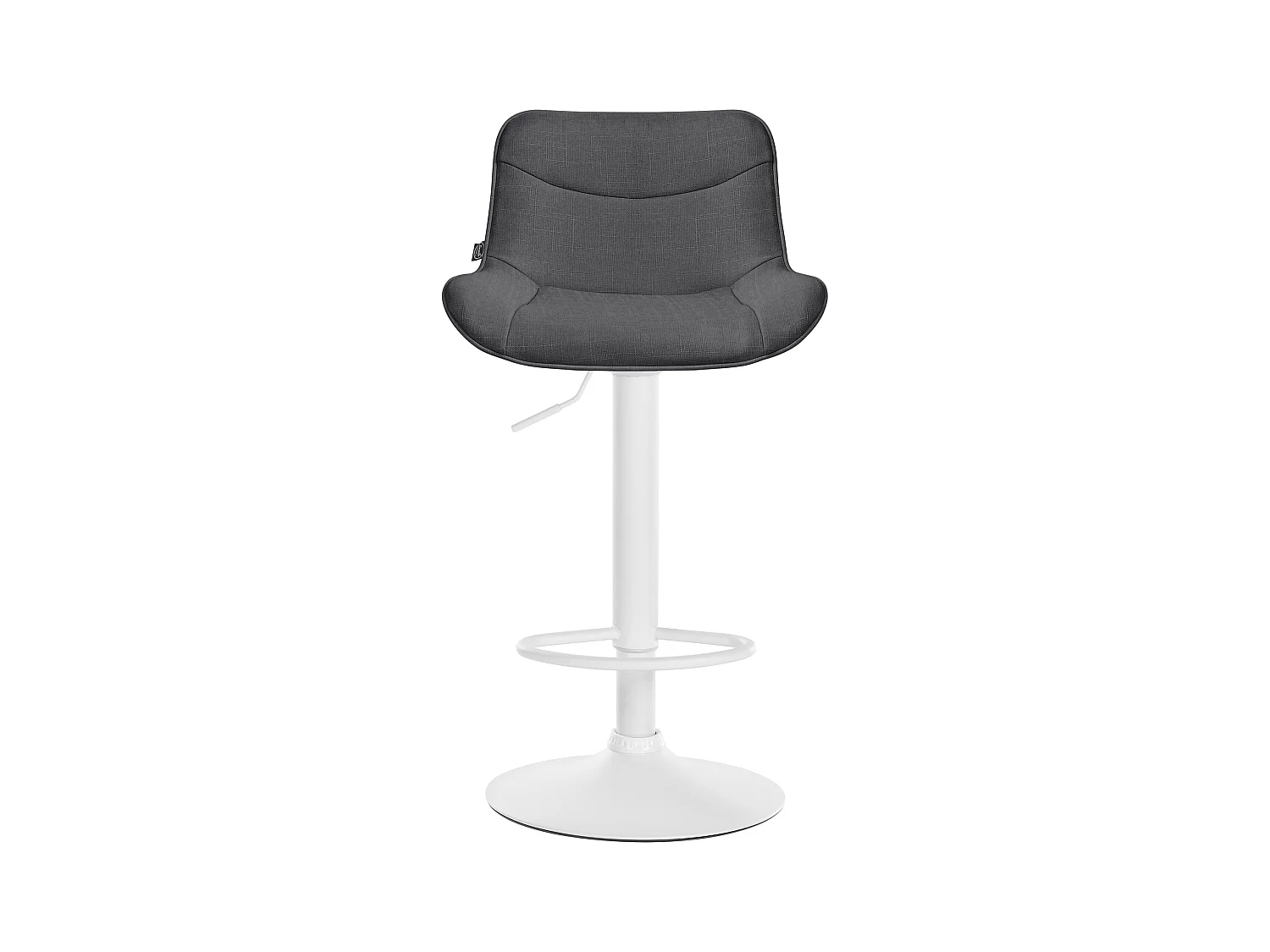 Lot de 2  Tabouret de bar - Tissu & Blanc - Gris foncé - Vonore