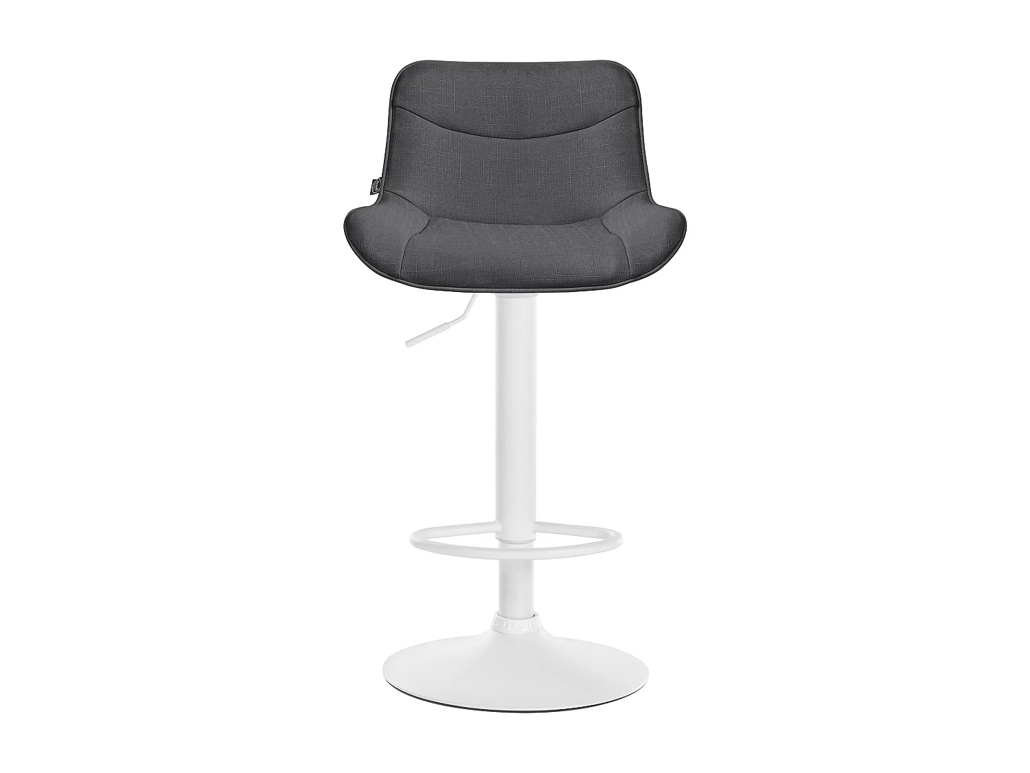 Lot de 2  Tabouret de bar - Tissu & Blanc - Gris foncé - Vonore