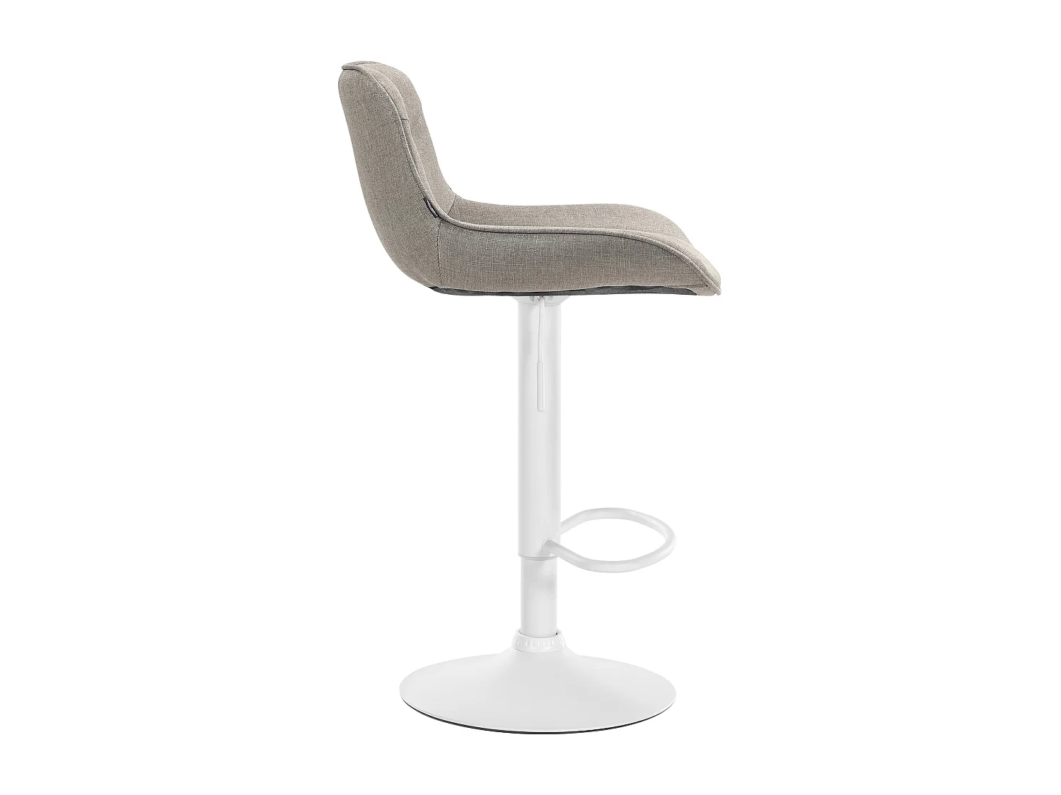 Tabouret de bar - Tissu & Blanc - Taupe - Vonore